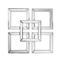 Howard Elliott 16"x16" Layered Mirrored Squares Mirror: Modern Style, MDF & Glass, Wall Mounted