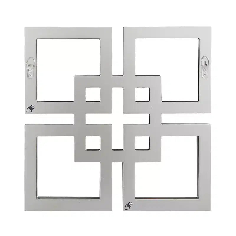 Howard Elliott 16"x16" Layered Mirrored Squares Mirror: Modern Style, MDF & Glass, Wall Mounted