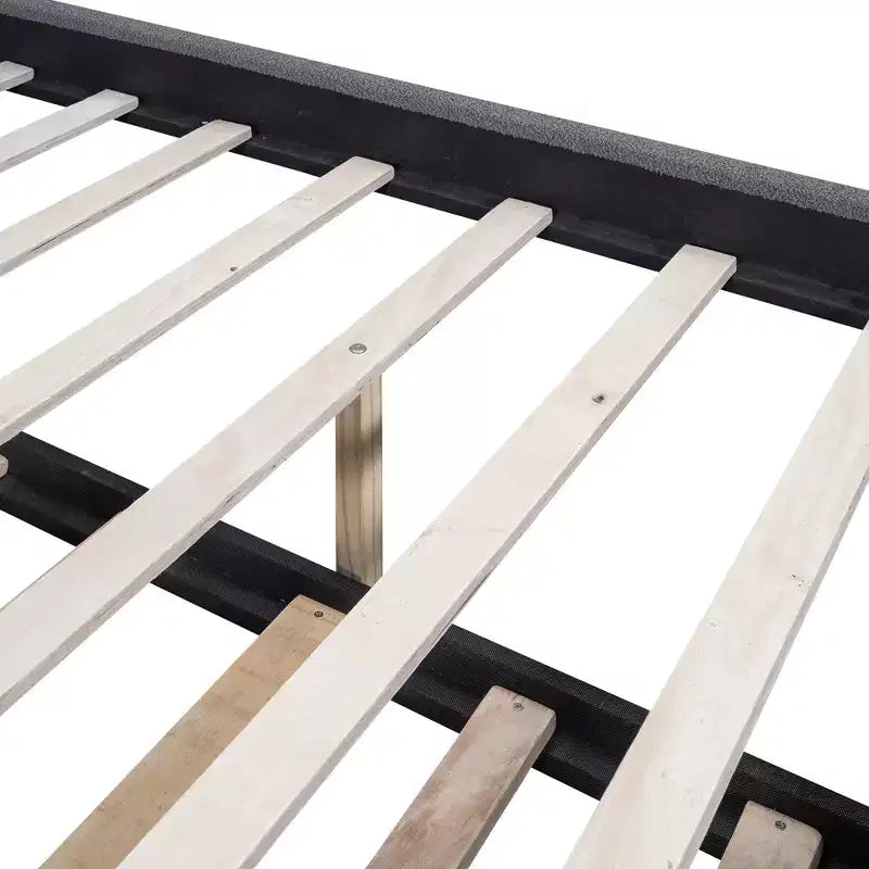 Full/Twin Size Upholstered Platform Bed Frame with Twin Size Trundle Bed