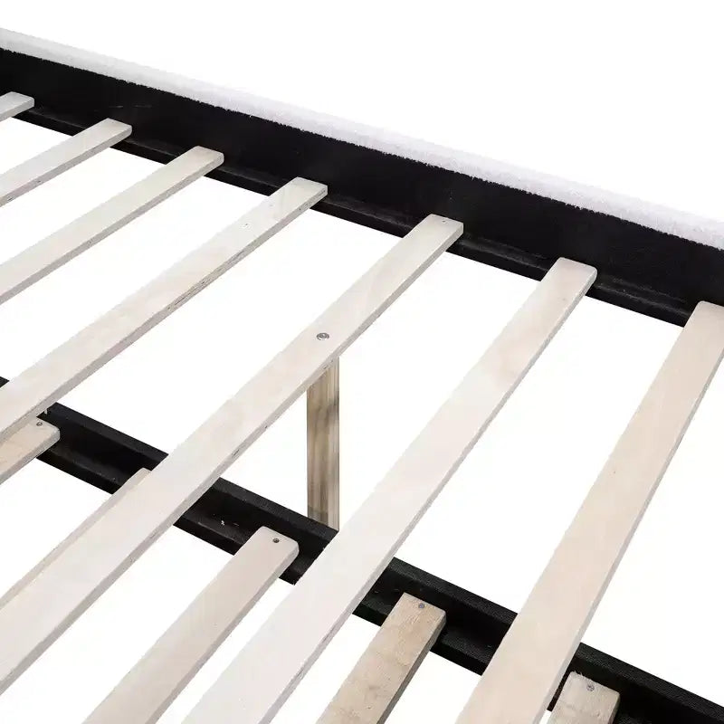 Full/Twin Size Upholstered Platform Bed Frame with Twin Size Trundle Bed