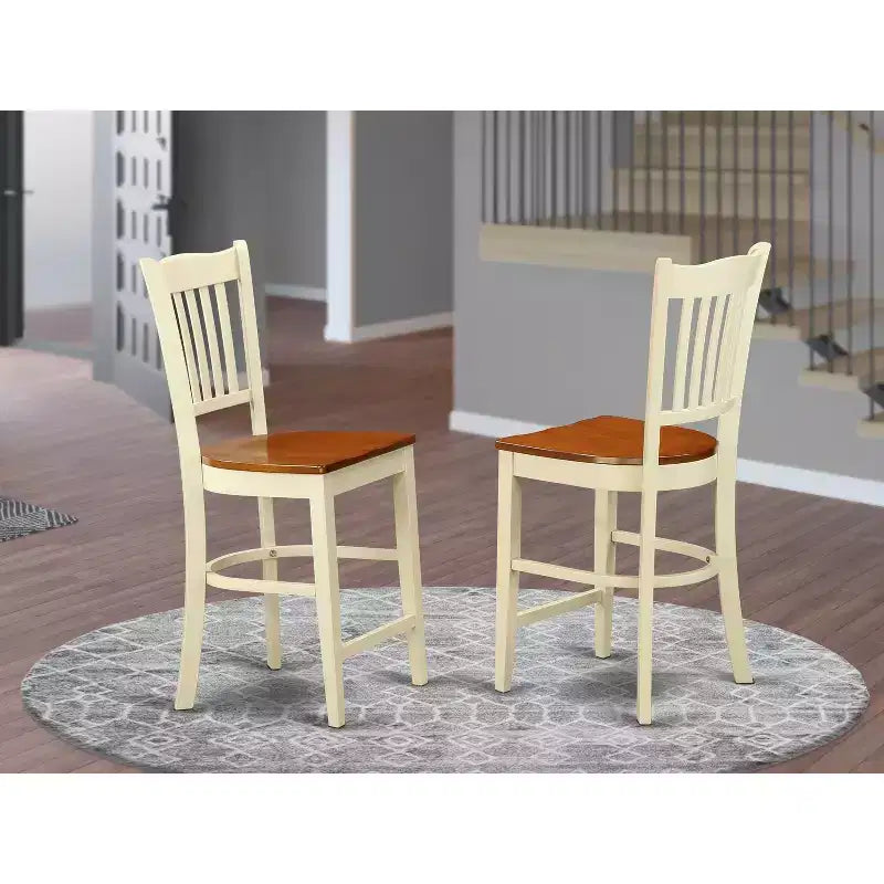 HomeStock Counter Height Stools-Slat Back
