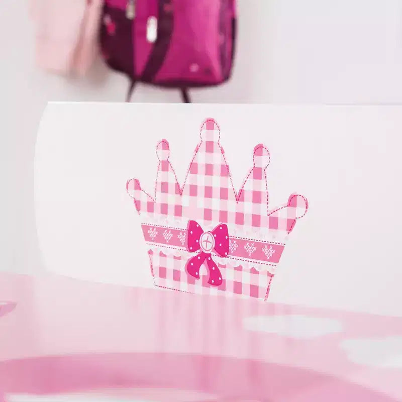 : Kids Wooden Table & 2 Chairs Set, Pink Princess theme