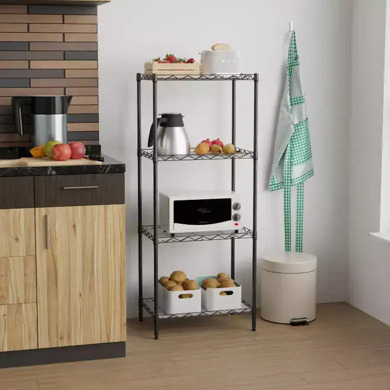 4-Tier Shelving Storage Shelves Garage Shelving Adjustable Shelf Total Bearing Capacity Multi-Functional Use for Home Office