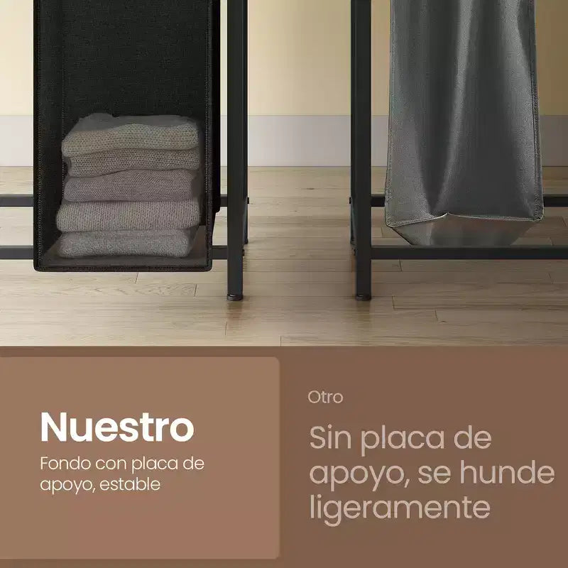 Laundry Hamper, Laundry Basket, Laundry Sorter with 3 Pull-Out and Removable Bags, Shelf, Metal Frame, 3 x 10 Gallons