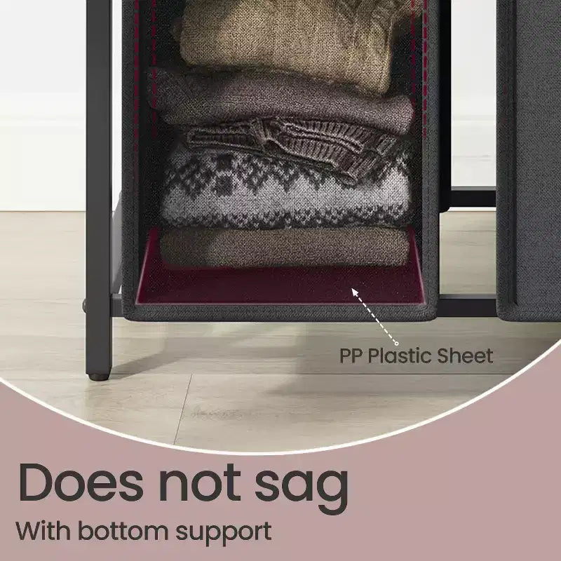 Laundry Hamper, Laundry Basket, Laundry Sorter with 3 Pull-Out and Removable Bags, Shelf, Metal Frame, 3 x 10 Gallons