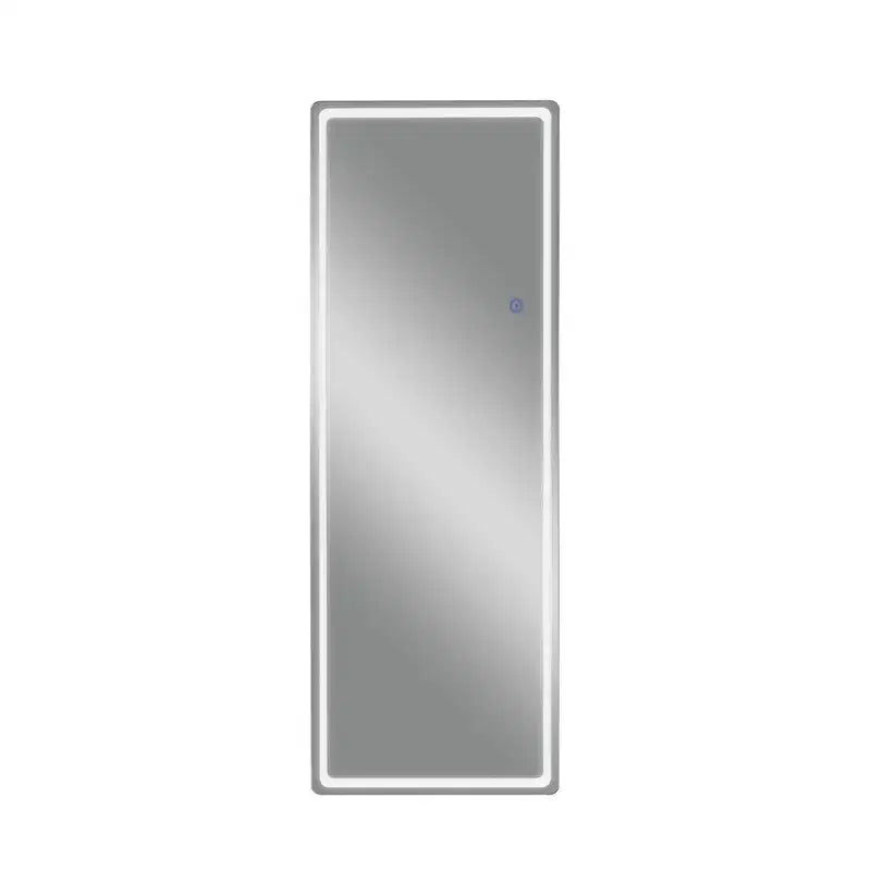 LED Aluminum Frameless Silver Full-Body Mirror with Round Corners