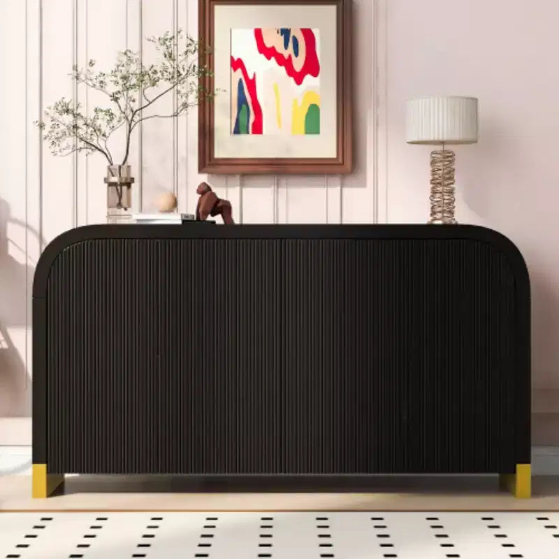 U-Style Four-Door Cabinet Sideboard with Ash Veneer: Exceptional Features for Hallways, Entryways, and Living Rooms