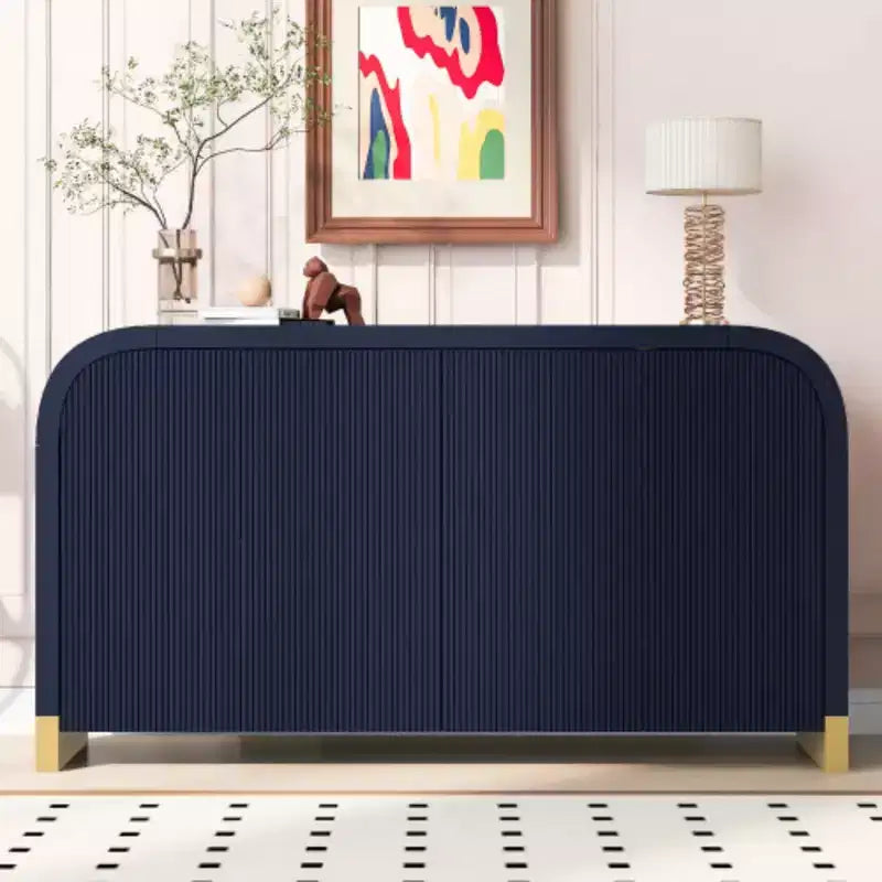 U-Style Four-Door Cabinet Sideboard with Ash Veneer: Exceptional Features for Hallways, Entryways, and Living Rooms