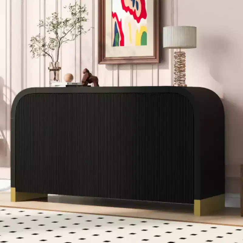 U-Style Four-Door Cabinet Sideboard with Ash Veneer: Exceptional Features for Hallways, Entryways, and Living Rooms