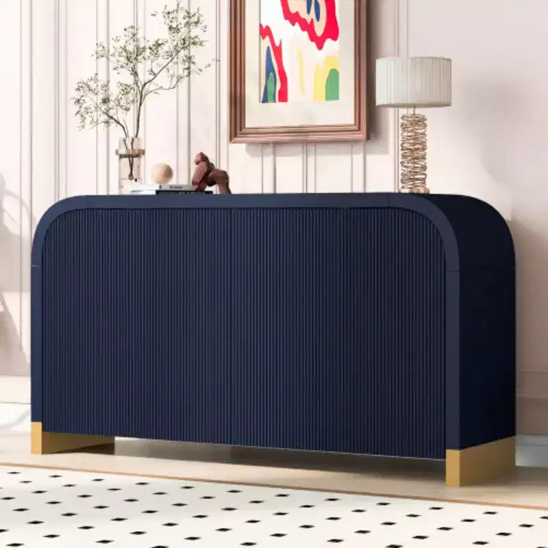 U-Style Four-Door Cabinet Sideboard with Ash Veneer: Exceptional Features for Hallways, Entryways, and Living Rooms