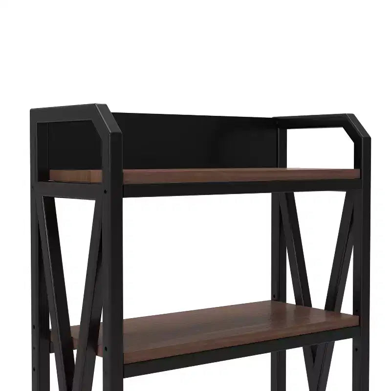 56.3H 4-Level Bakers Rack, Metal & Wooden Kitchen Storage Shelf (Adjustable Multi-Scene Organizer for Garage/Pantry/Bathroom)