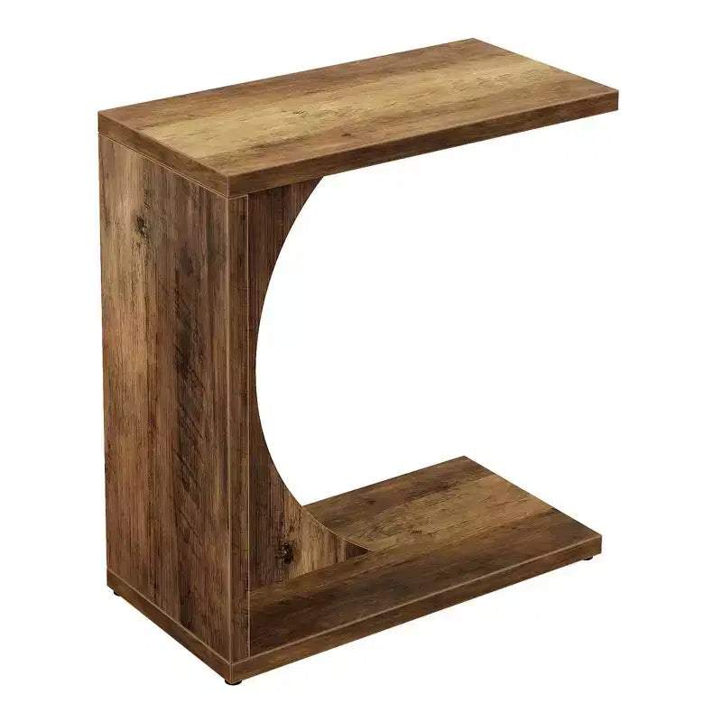C-Shaped End Table, Sofa Side Couch Table for Living Room Bedroom