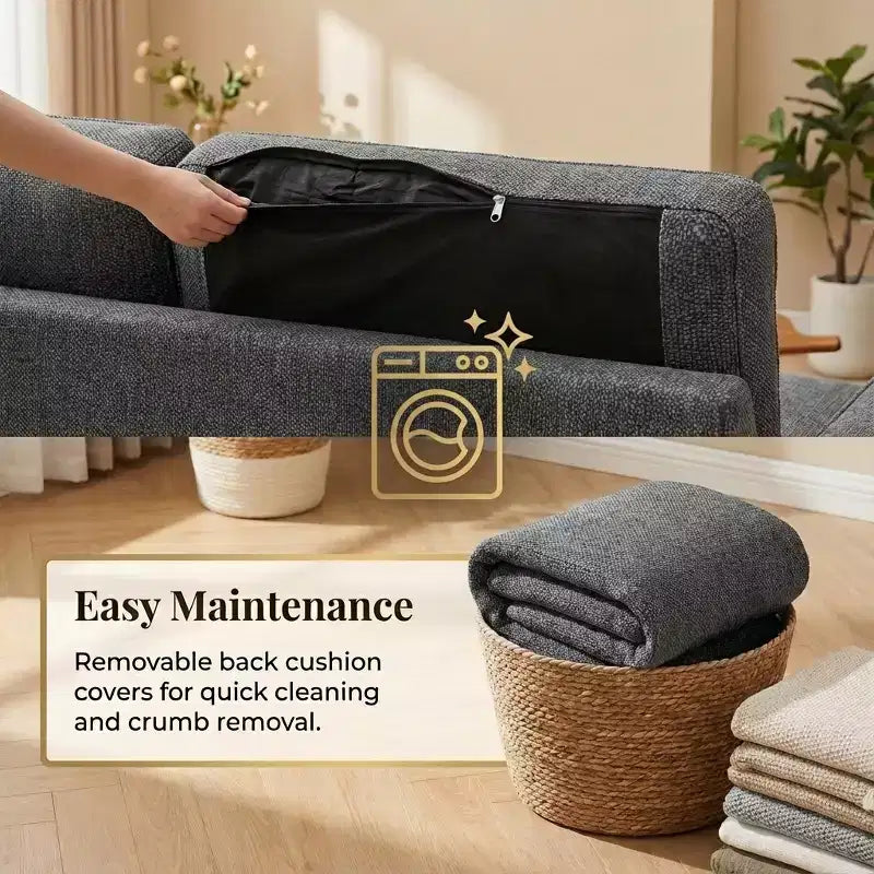 81 Sleeper Sofa Bed, 2 in 1 Pull Out Couch, L-Shaped Sectional Sofa with Reversible Storage Chaise, Side Pockets