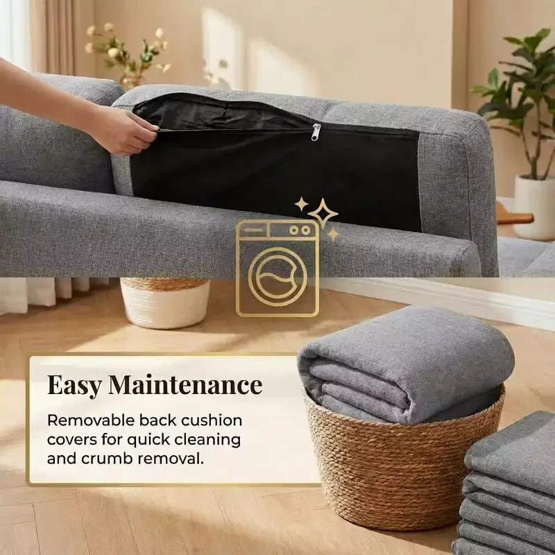 81 Sleeper Sofa Bed, 2 in 1 Pull Out Couch, L-Shaped Sectional Sofa with Reversible Storage Chaise, Side Pockets