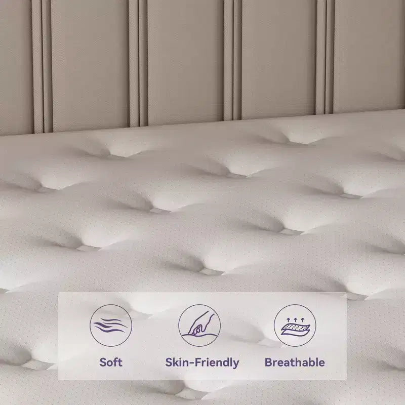 Hybrid Mattress 12 inch, Purple Mattress in a Box, Medium Firm Mattress, Pressure Relief, CertiPUR-US
