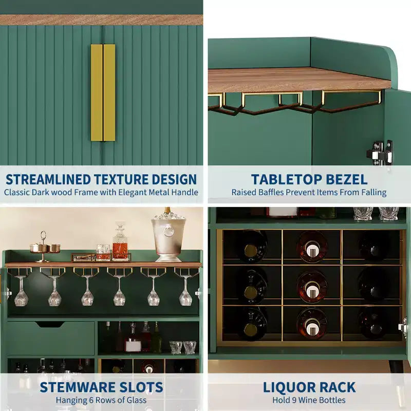 Independent Wine Rack Side Cabinet with StorageIdeal for Dining Room, Living Room & Kitchen