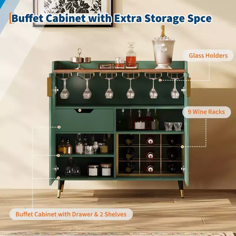 Independent Wine Rack Side Cabinet with StorageIdeal for Dining Room, Living Room & Kitchen