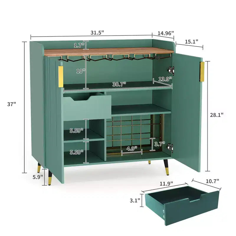 Independent Wine Rack Side Cabinet with StorageIdeal for Dining Room, Living Room & Kitchen
