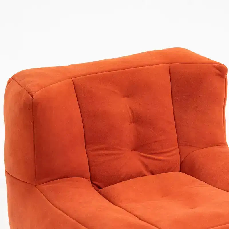 Fluffy Bean Bag Chair for Adults, Super Soft Memory Foam Sofa with Ottoman, Comfortable Indoor Modern Bean Bag for Living Room or Bedroom