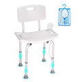 Shower Chair with Back, Adjustable Height Shower Seat for Inside Shower & Bathtub, Non-Slip Bath Chair, 350 lbs Capacity