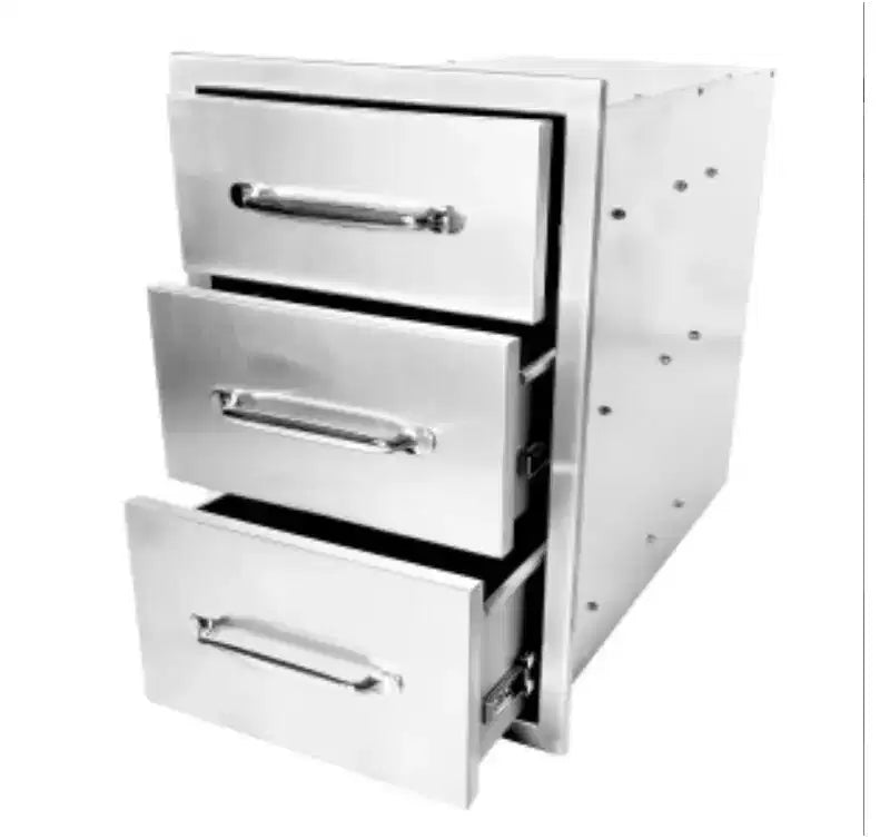3-Tier Stainless Steel Drawer Cabinet,