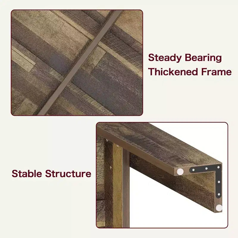 71 Rectangular Dining Table for 6-8, Farmhouse Wooden Table with Triangle Legs, for Dining Room or Apartment