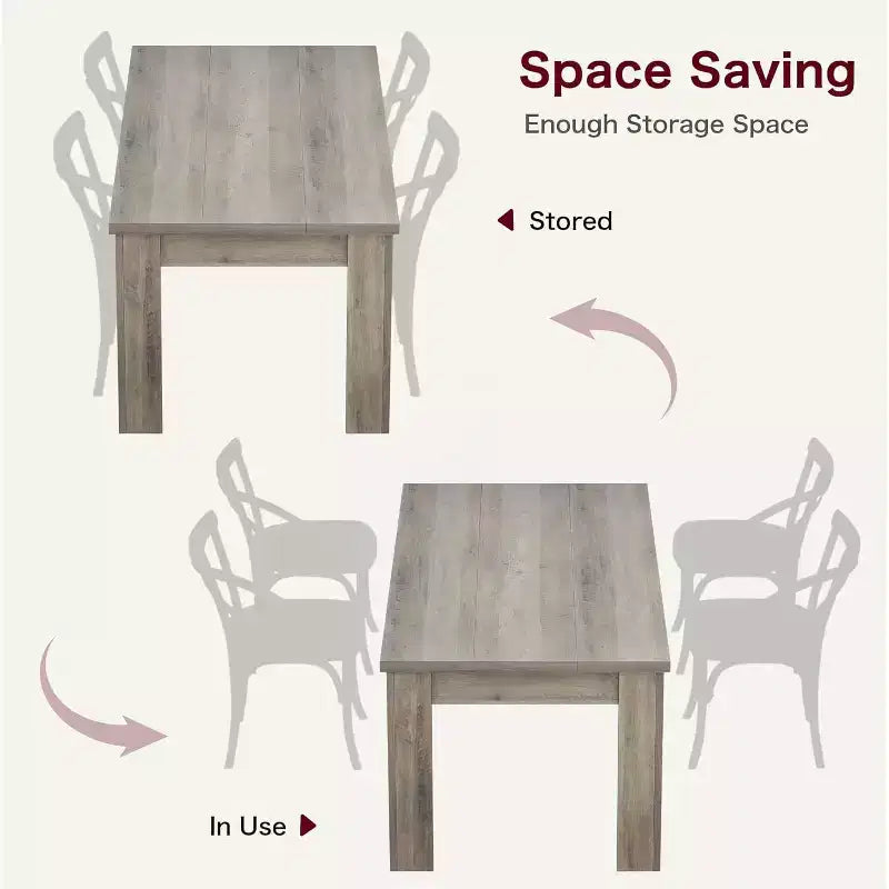 71 Rectangular Dining Table for 6-8, Farmhouse Wooden Table with Triangle Legs, for Dining Room or Apartment