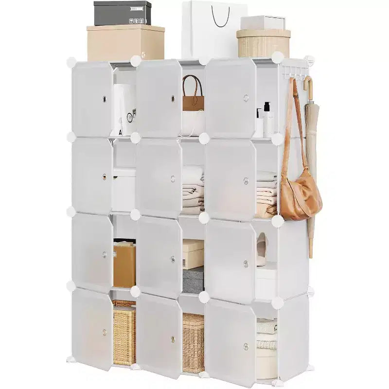 9-Cube PVC Storage Organizer, Modular Shelf Unit with Easy Assembly for Bedroom & Living Room, Pink