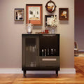 Modern Wine Bar Cabinet with Glass Door Display  Wine Glass Rack, Drawers, Ample Storage  Buffet Sideboard for Home, Kitchen, Dining, Living Room