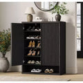 31.5Inch Shoe Cabinet, Large Shoe Storage Cabinet with Adjustable Shelves, Wooden Shoe Organizer with Fluted Door Holds 2530 Pairs for Entryway