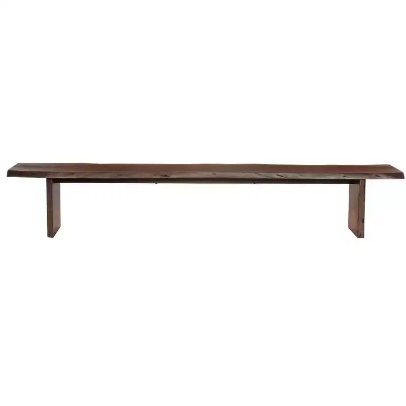 60 Brown Solid Wood Solid Wood Live Edge Dining Bench
